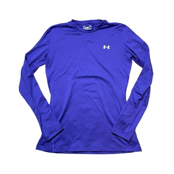 UNDER ARMOUR Coldgear Crewneck Long Sleeve Base Layer Shirt Purple Size Large - Picture 1 of 6